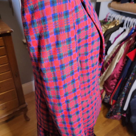 VINTAGE 70'S PENDELTON MCDUFF TARTEN PLAID WOOL PLEATED SKIRT SUIT - Picture 10 of 14